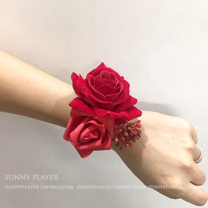 手腕花结婚红色图片