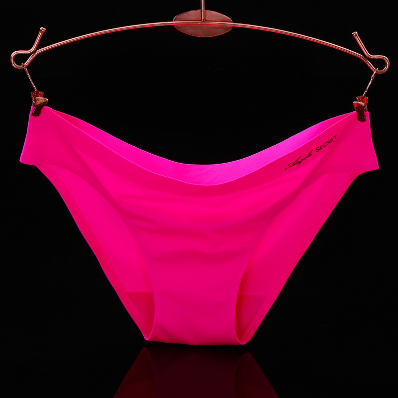 性感女士无痕冰丝三角内裤女透气纯色一片式透明诱惑低腰大码裤头