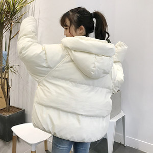冬季新款韩版宽松大毛领中长款棉衣外套女加厚