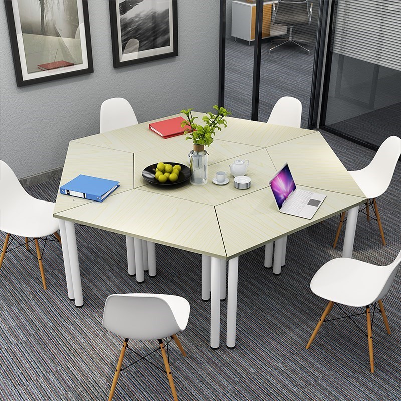组合桌会议桌创意学习梯形异型桌子阅览室开会时尚桌椅咨询学校