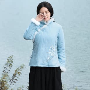 民国古良棉服女2016冬季复古手绘中式棉衣加棉短款外套改良汉服女