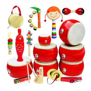 5/6/7/8/9/10寸牛皮鼓儿童玩具鼓打击乐器敲打鼓手敲鼓幼儿园小鼓