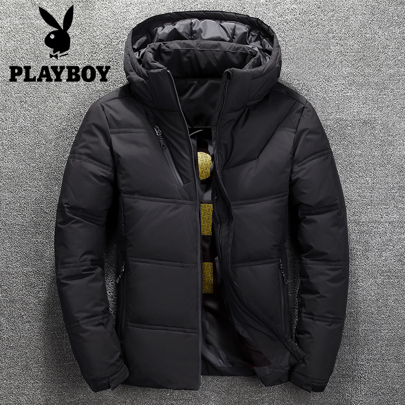 【花花公子】白鸭绒修身加厚羽绒服