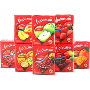 俄罗斯进口饮料喜爱果汁樱桃草莓石榴多口味果