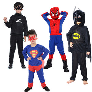 万圣节儿童服装男女超人美国队长蝙蝠侠披风蜘