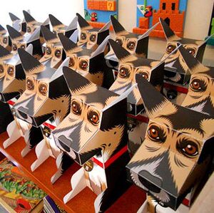 立体折纸手工diy模型剪纸 德国 span class=h>牧羊犬 /span>  span