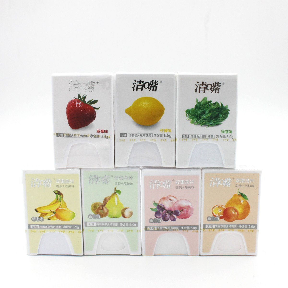 清嘴 清q嘴水果味/双果含片6.9克盒装 休闲零食糖果 10盒包邮