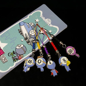 新款血型漫画b血型君人物彩色金属公仔5吊坠钥匙扣手机绳动漫挂件