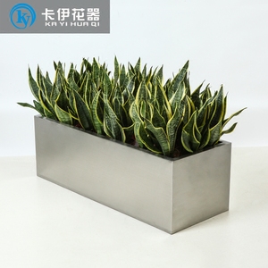 卡伊花器长方形不锈钢 span class=h>花盆 /span>户外种植花池金属花