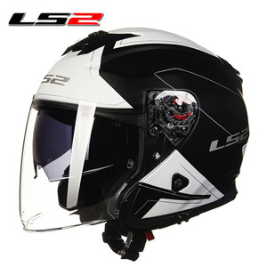 LS2摩托车头盔双镜片男女半盔跑盔四季通用复