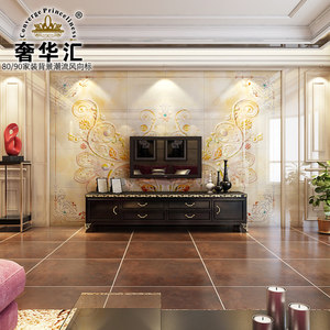 欧诺拉瓷砖背景墙 欧式奢华电视陶瓷背景墙客