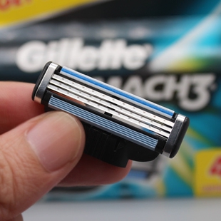 [刀头替换装]进口吉列锋速3刀片剃须刀头吉利手动三层刮胡刀头4个