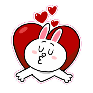 灰胶防水 爱心 可妮兔 大号旅行箱贴死飞卧室墙贴笔记本 span class=h