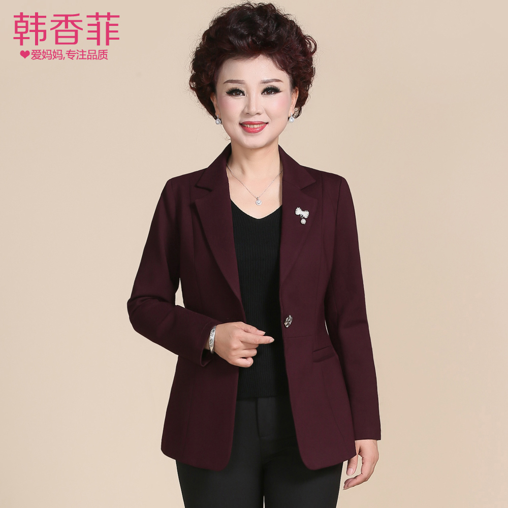 韩香菲妈妈装修身小西服外套中老年女装秋装外套中年秋季外套女