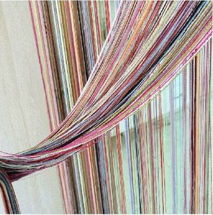 【厂家直销】加密七彩线帘隔断多色门帘装饰窗帘流苏彩色帘子3*3m