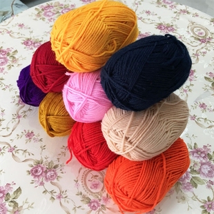 手工勾毛线拖鞋 打棉鞋 腈纶毛线中粗线 坐垫玩偶手编织线宝宝鞋