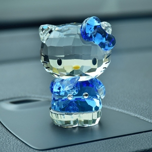 hellokitty公仔车居摆件水晶车内饰 span class=h>品 /span>水晶 span