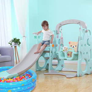 儿童乐园室内设备家庭 宝宝滑滑梯秋千三合一组合游乐场家用玩具