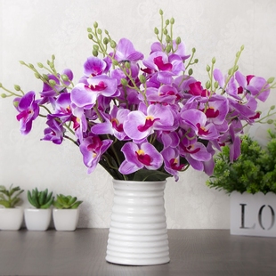 蝴蝶兰仿真花假花装饰田园风花艺摆件插花绢花餐桌客厅装饰包邮