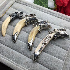 静心925纯银狼牙狗牙熊牙包银牙套银饰手工定做泰银牙套 ￥ 550 q爱 