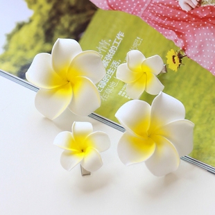 鸡蛋花头饰 度假旅游发夹 韩国小清新淑女发卡 甜美百搭头发夹子