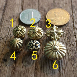 手工日式黄铜扣樱花扣菊花钉装饰扣克心十字小花扣皮具装饰扣