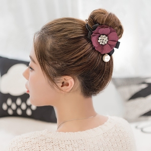 发圈韩国丸子头盘发造型图片